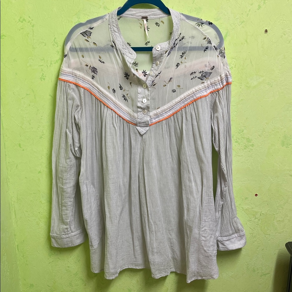 Free People Western Blouse Top Shirt Blouse